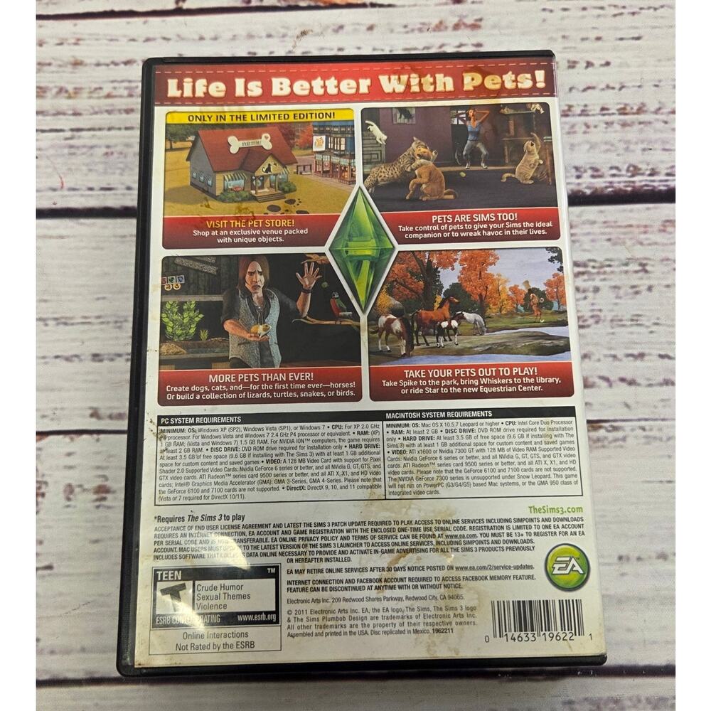 Sims 3 Pets Limited Edition Expansion Pack PC/Mac Untested - Picture 2 of 4